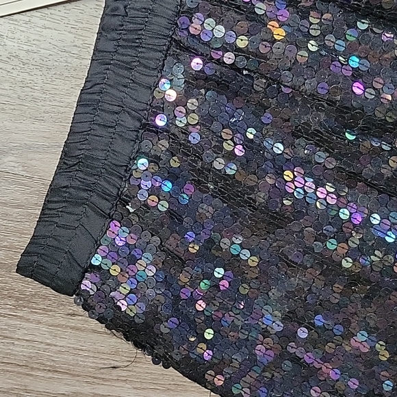 NWT Vintage Cee Cee Black Silk Sequin & Beaded High Rise Shorts Retro India MD - Picture 6 of 15